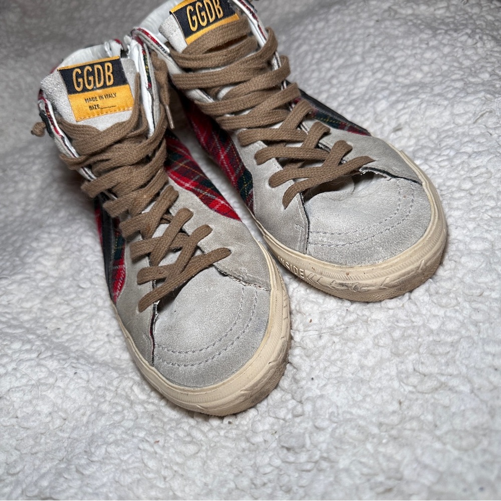 Golden‎ Goose Slide Plaid Tartan High-Top Sz 37 - Picture 4 of 16